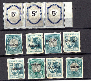 SOUTH AFRICA. REVENUE LOT OF 11 STAMPS MNH HV