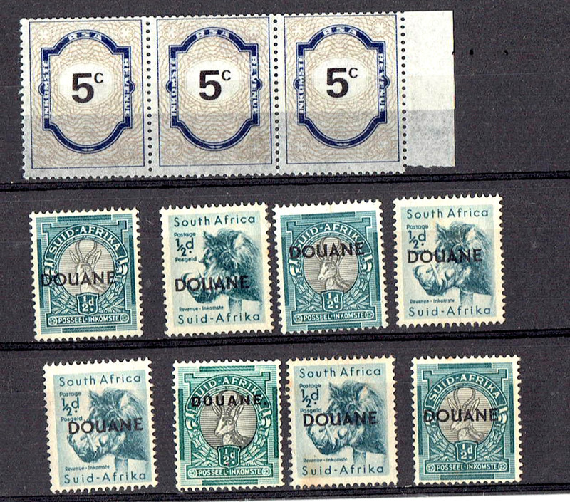 SOUTH AFRICA. REVENUE LOT OF 11 STAMPS MNH HV