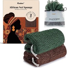 CORATED African Net Sponge Authentic, Shower Loofah Exfoliating Bath Sponge, Bod