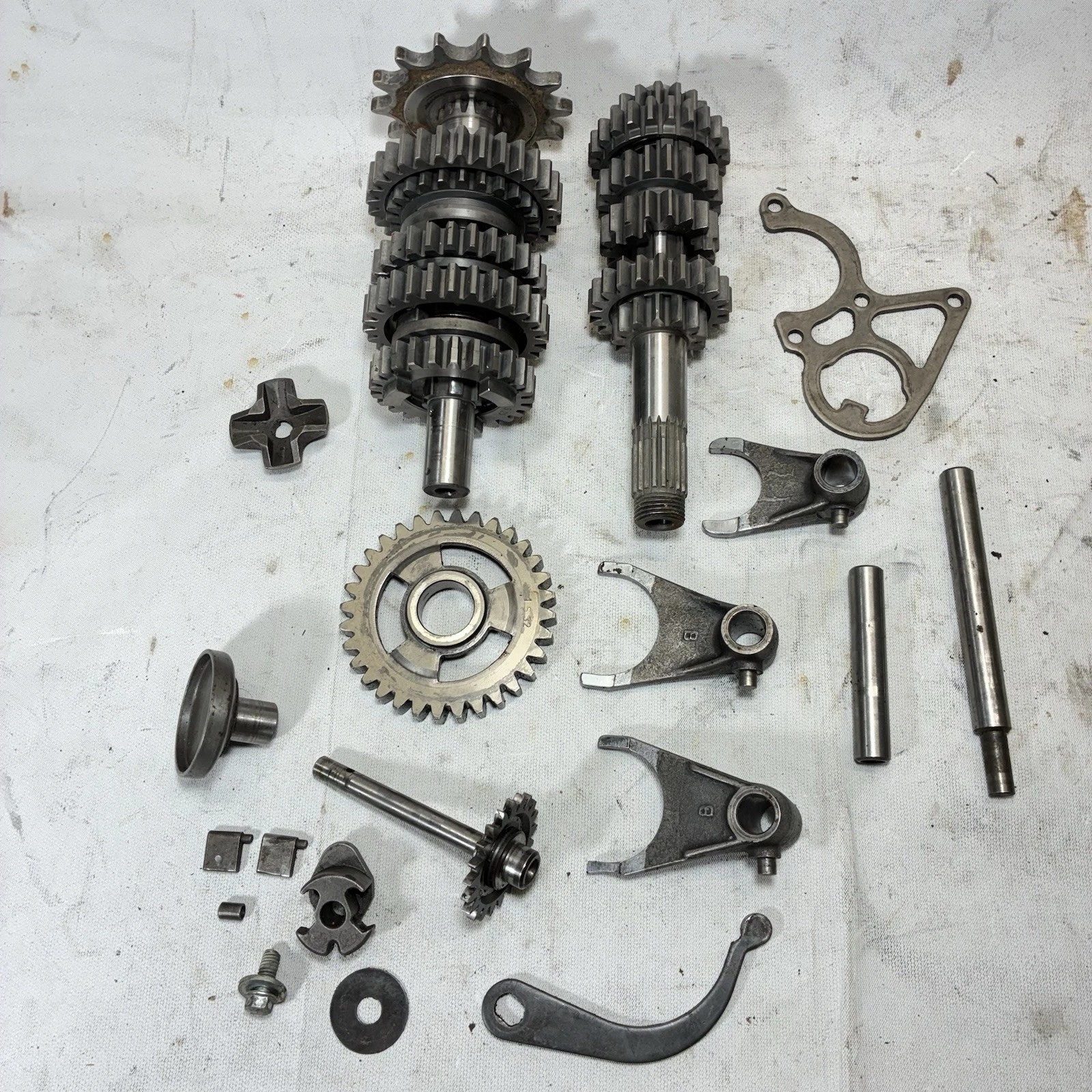 98-02 1998 KTM 125 SX OEM Transmission Gearbox Gearshift Forks Shift Fork Drum