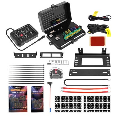 6 Gang RGB Switch Panel For Universal Car Truck UTV ATV Boat 12V-24V APP Control
