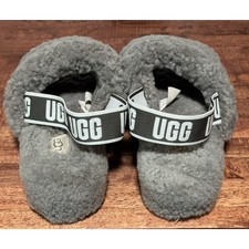 UGG Australia Women Fluff Yeah Slide Size 10 Charcoal Sandals