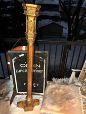 Rare 1913 Erard Gothic Wooden Harp Pillar