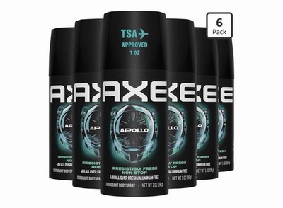 AXE Desodorante en spray viaje hombre 6 pack 1 oz TSA 48H sin aluminio