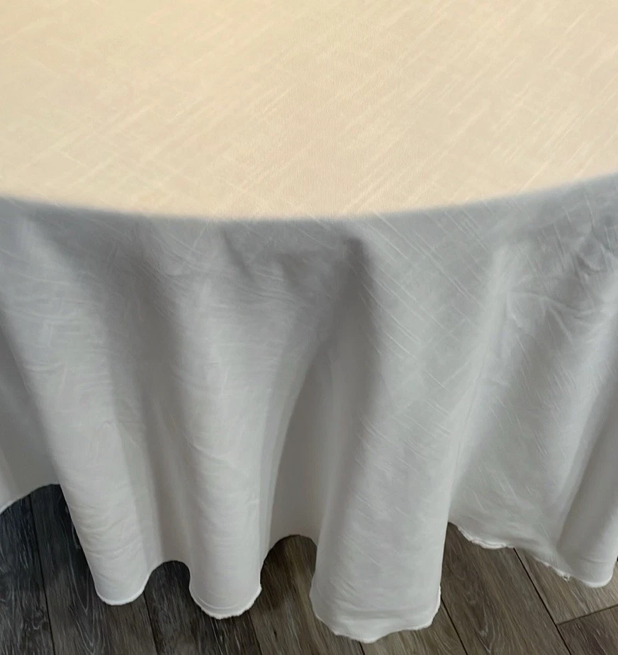 亚麻混纺椭圆形桌布象牙白 96 英寸 x 86 英寸 — 第 3/4 张图片