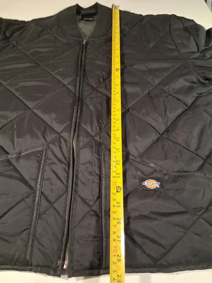 Dickies Jacket Mens XL Black Diamond Quilted Nylon Bomber Mechanic Work - Image 4 of 4
