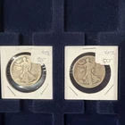 (2) Walking Liberty Half Dollars 90% Silver Coins  .900 Ag 1917-P 1919-P Lot #1