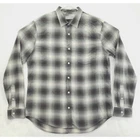 Vince Shirt Mens Large Green White Plaid Cotton Classic Button-Up