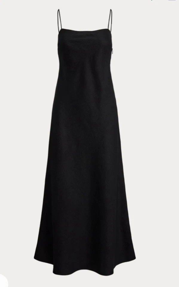 Vestido Polo Ralph Lauren Feminino Linho Sem Mangas Linha A, Tamanho 18, Novo, Preto - Imagem 2 de 4