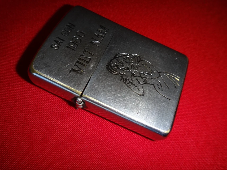 Vietnam War Vintage Zippo Lighter SAIGON 1960 VIETNAM and Lady in Long Dress - Image 3 of 4
