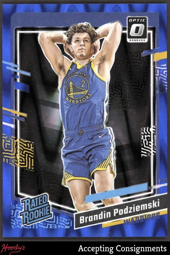 2023-24 Donruss Optic Blue Seismic #203 Brandin Podziemski Rated Rookie RC /249