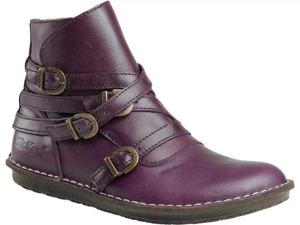 Kickers boots, bottines violet fille