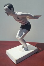 Vintage Art Deco Style Swimmer Diver Man Figu...