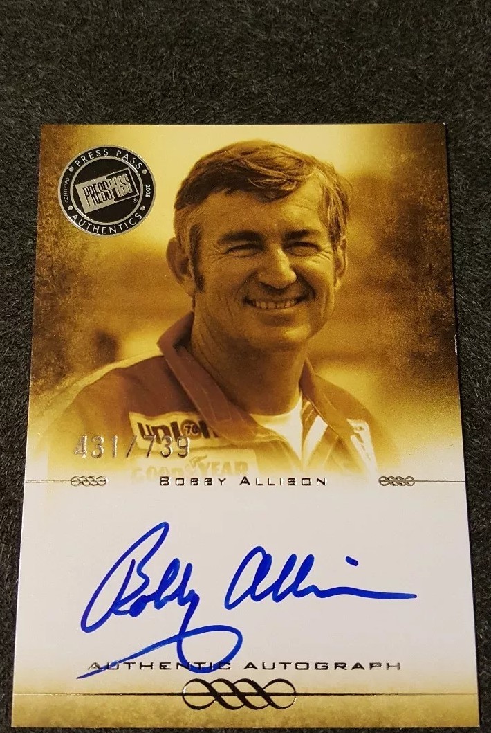 Bobby Allison Autographed Signed 2008 PRESS PASS LEGENDS BLUE #431/739 *NRMT* *LEGEND* 
