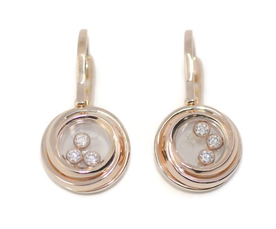 Chopard Happy Emotions Diamond 18K Rose Gold Earrings 839216