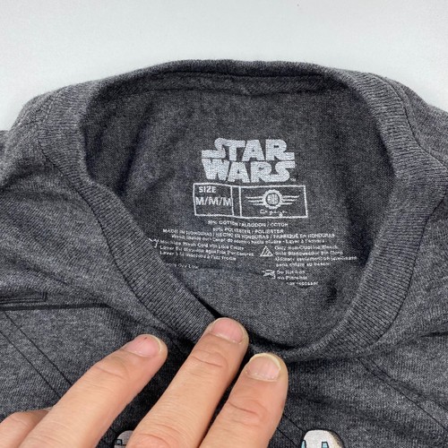Star Wars Mens Transformation Tshirt Gray Size M Cotton Stretch Skywalker Evolve - Picture 4 of 10