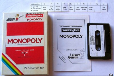 Sinclair ZX Spectrum 48K Game - MONOPOLY - Leisure Genius - Tested & Working