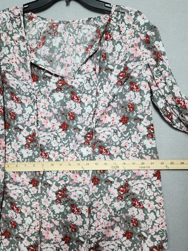 Blusa Dokotoo Boho Cuello en V Mujer Grande Floral Fina Calce Suelto Camisa Manga Larga - Imagen 4 de 5