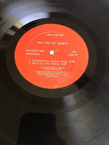 New York Art Quartet Rare ESP-Disk Original Free Jazz LP Mono 1965 - Picture 11 of 11