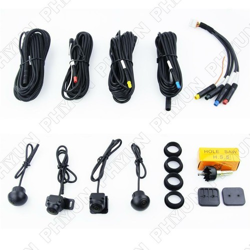 4x Panoramic Cameras For Car Stereo Radio GPS Player Supports 360° Surround View - Picture 2 of 12