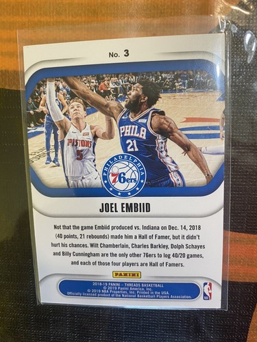 2018-19 Panini Threads Board of Directors Dazzle - Joel Embiid - 76ers - #3 - Bild 2 von 2