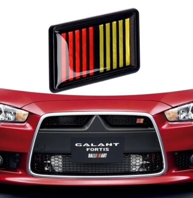 Ralliart Red Aluminium Emblem Badge – Fits Mitsubishi Lancer EVO Colt Magna GTO FTO