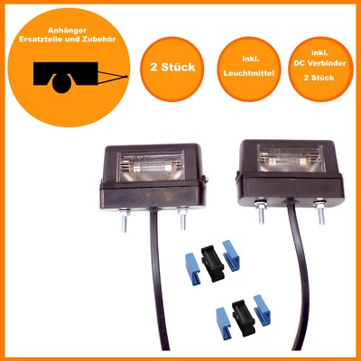 2x Aspöck Kennzeichenleuchte Nummernschild Leuchte Regpoint Small + DC Verbinder