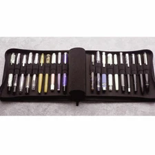 KACO Fountain Pen Pouch Pen Case Bag Business Style for 20 Pen Black Waterproof