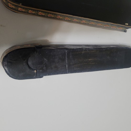 Antique Persian Lacquered Paper Mache Pencil Box - Picture 7 of 9