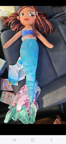 The Little Mermaid Ariel 24” Plush Pillow Franco Stuffed Doll Yarn Hair