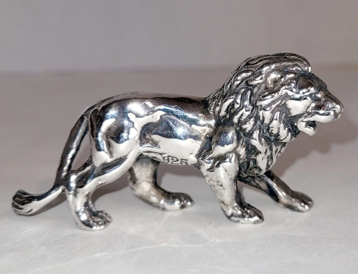 Vintage Sterling Silver 925 Israel Lion Figurine Star Hallmark