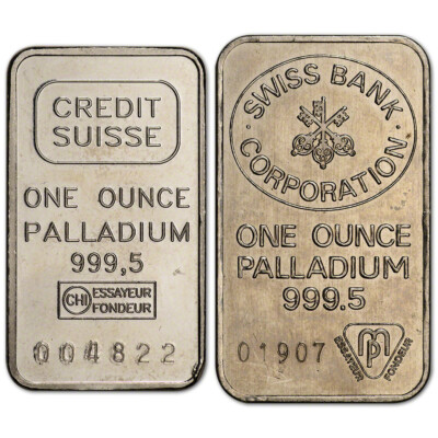 1 oz. Palladium Bar - Random Brand - Secondary Market