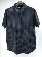 BYLT Polo Shirt Men  s Size XL Drop Cut Short Sleeve Stretch Polka Dots Black