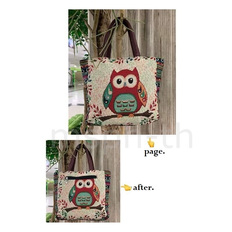 HANDBAG striped OWL BAG.Ladies Bag Handbag9#.-image