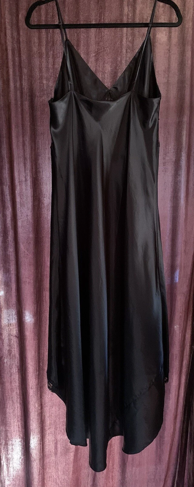 UNDERCOVER Camicia da notte vintage Victorias Secret L nera pizzo abito Stevie Nicks strega zingara