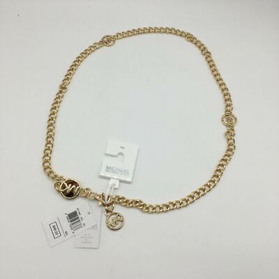 Michael Kors Metal Chain Link Belt Tortoise Shell MK Gold  display picture 3