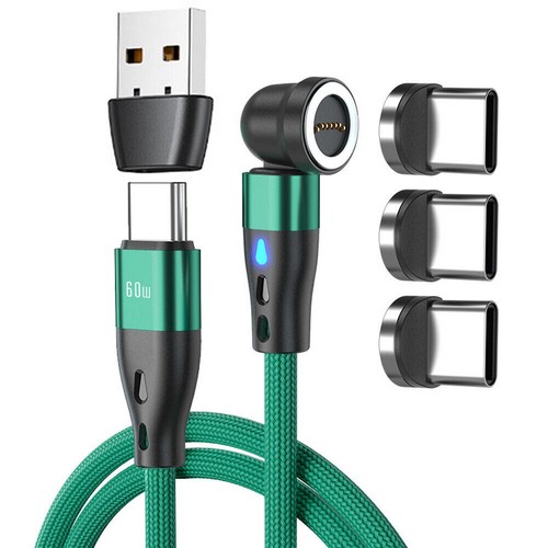 540° Rotation Magnetic USB C PD Fast Charging Cable with 3x Type C Interface - Picture 27 of 28