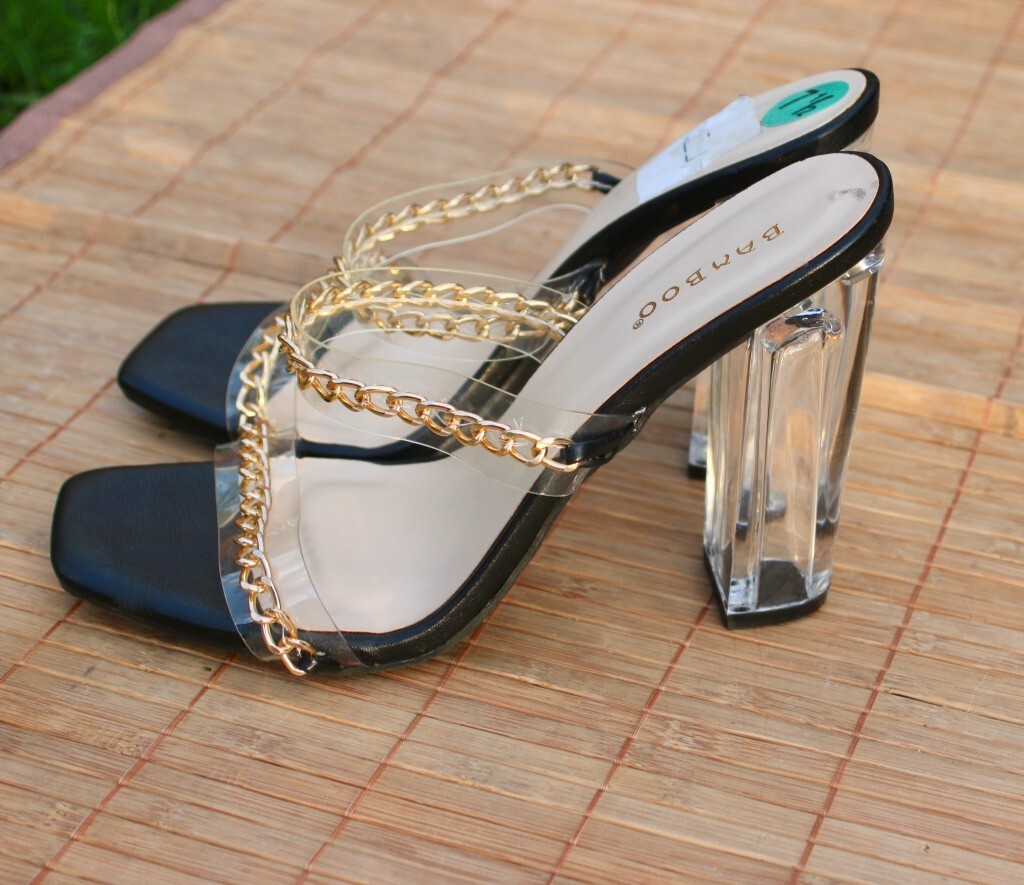 Womens High Heel Dress Shoes BAMBOO 7.5 EUC Gold Black (b3) | eBay