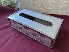 Vintage Mid Century Chrom Metal Tissue Holder