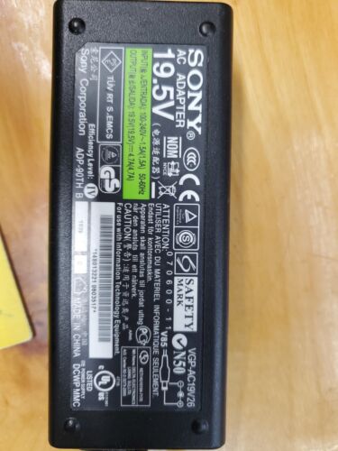 Original Sony 90W AC Adapter VGP-AC19V26 Power Supply 19.5V 4.7A VGP-AC19V26