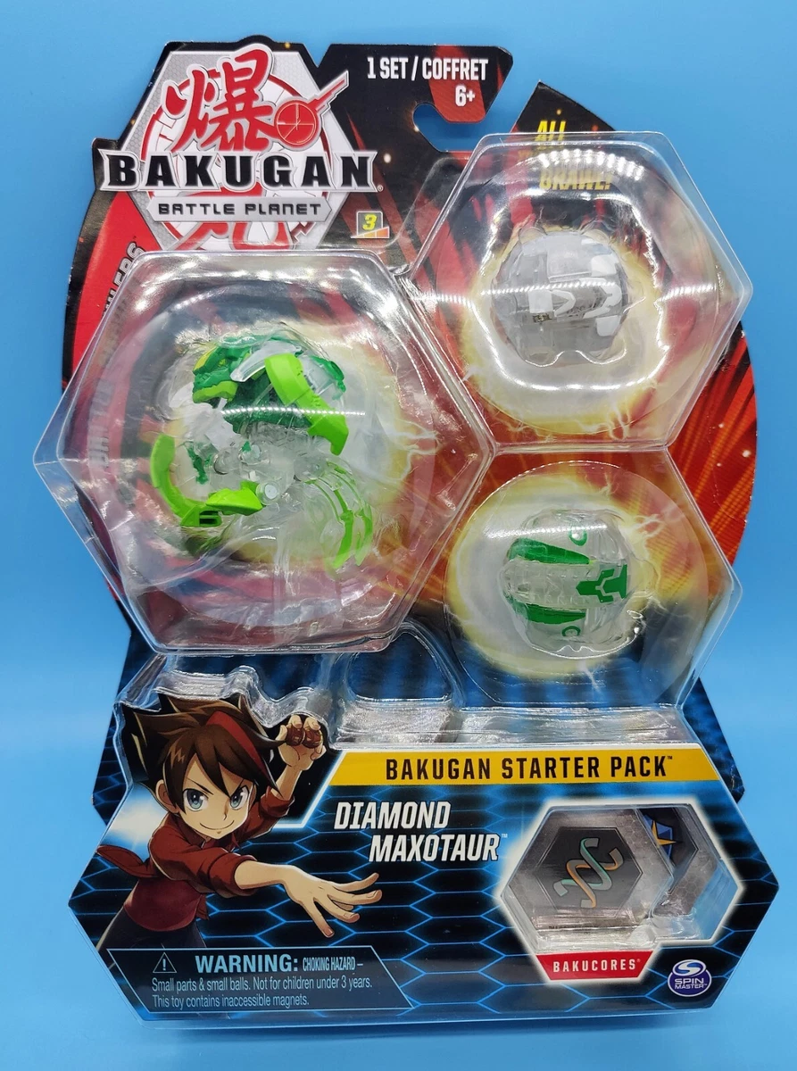 BAKUGAN BATTLE PLANET STARTER DIAMOND 3-PACK - ULTRA MAXOTAUR, PEGATRIX &  TROX