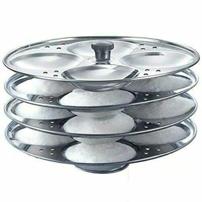 Edelstahl Antihaft Idli Platten Ständer mit Loch für Schnellkochtopf 4 Schicht