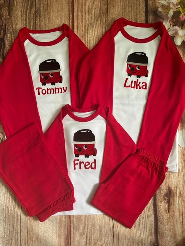 Henry or Hetty hoover vacuum pyjamas, pj's, embroidered & personalised with name - Picture 2 of 14