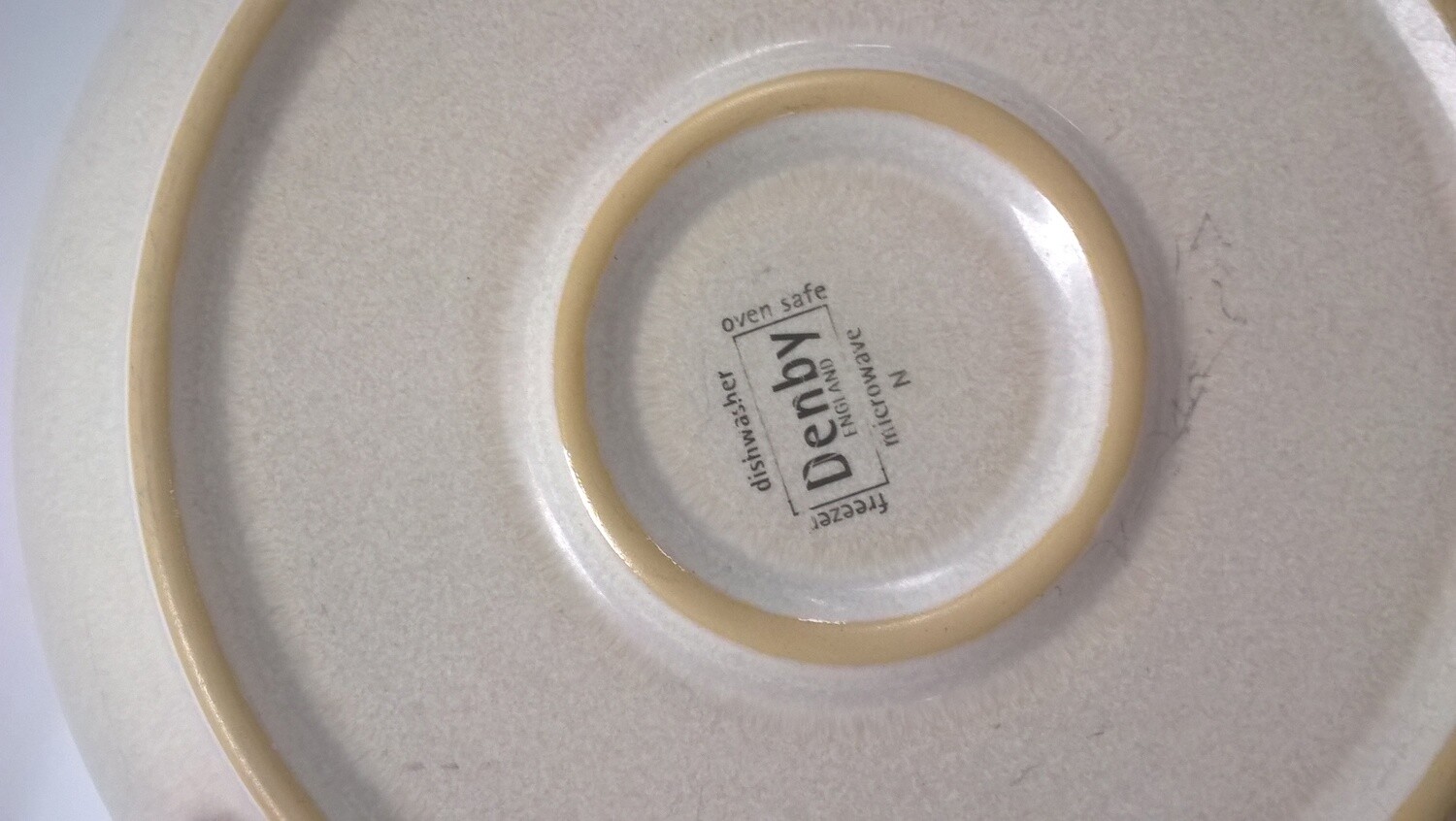 x6 Denby Linen Pasta Bowls 8.75" Diameter White/Beige Dinnerware Pre