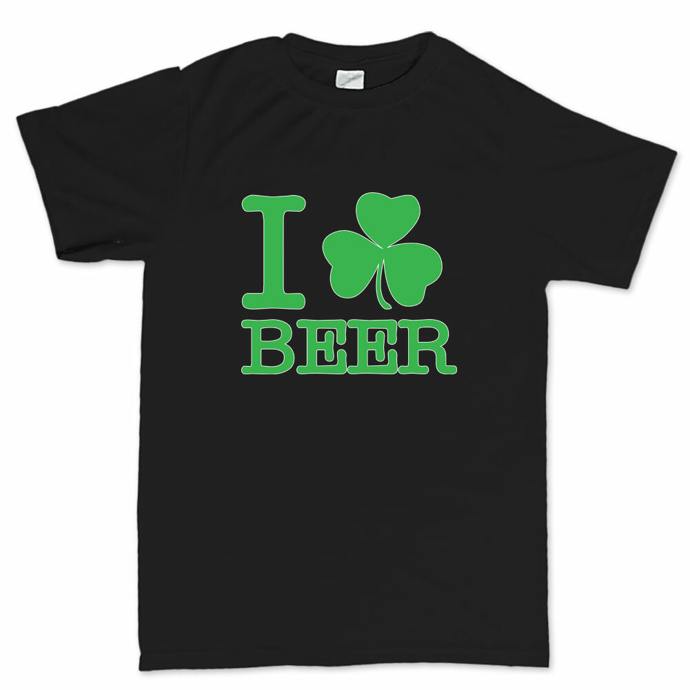 I Love Irish Beer Shamrock Clover Green Paddys Day T shirt Tee T-shirt