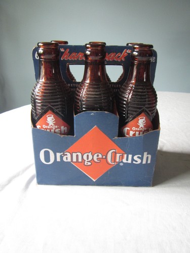 vintage 1950's Orange six pack carton- handipak with six 7 oz amber bottles. - Picture 3 of 14