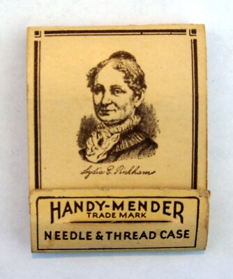 Antique Lydia Pinkham Handy-Mender Needle & Thread Sewing Case