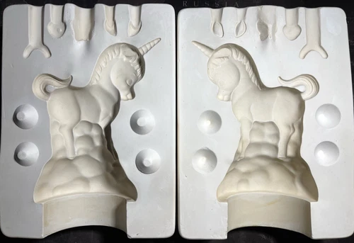 Vintage FDF  Ceramic Slip Casting Mold Unicorn w/ Butterfly  1038