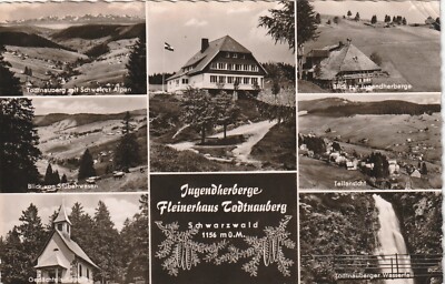 AK  JHB Fleiner-Haus Todtnauberg- 7er Bild m. Wasserfall -1960- Verlag: E. Burda