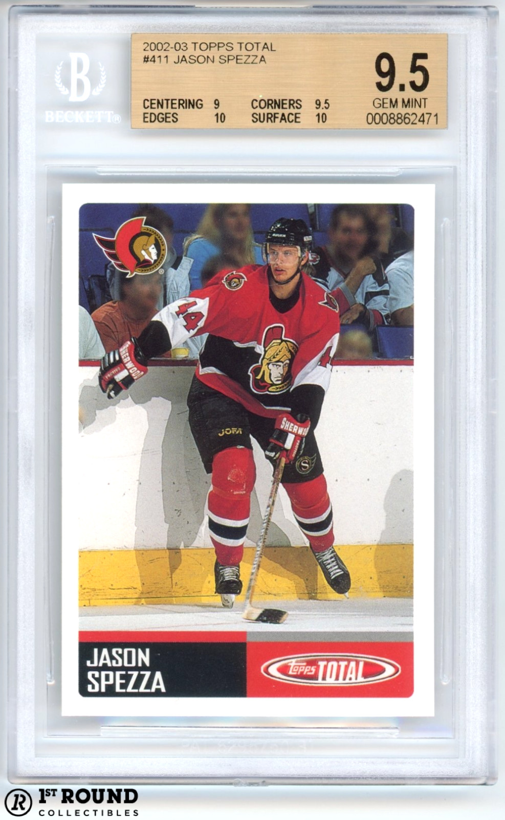 Jason Spezza RC BGS 9.5: 2002-03 Topps Total Rookie Card Highest Subs #411 POP 5